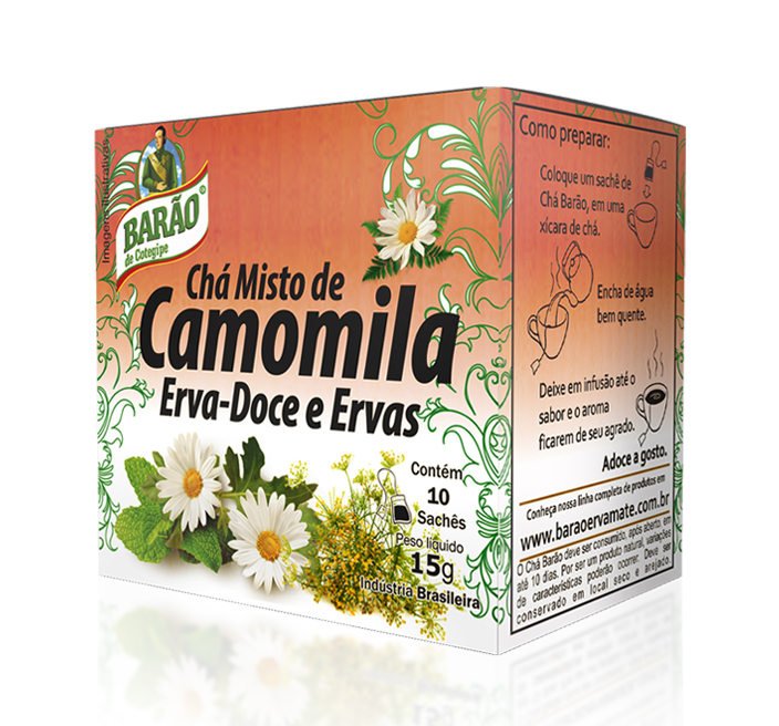 Chá Misto de Camomila, Erva Doce e Ervas Barão 15g