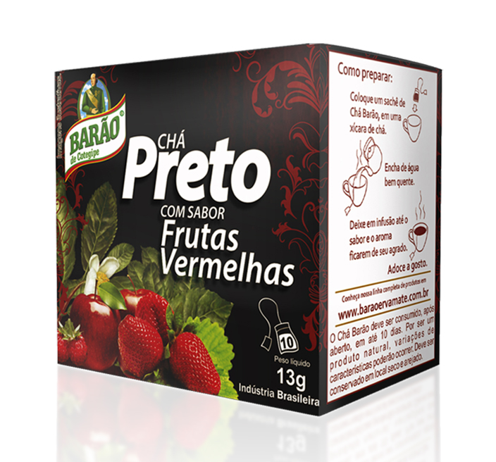 Chá Preto Com Sabor Frutas Vermelhas Barão 13g
